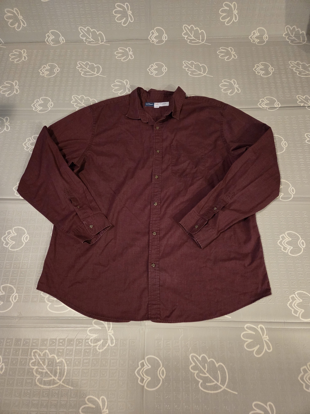 Old Navy Men's Everyday Button Up Slim Fit Crimson Red Big & Tall Size 3XLT XXXL